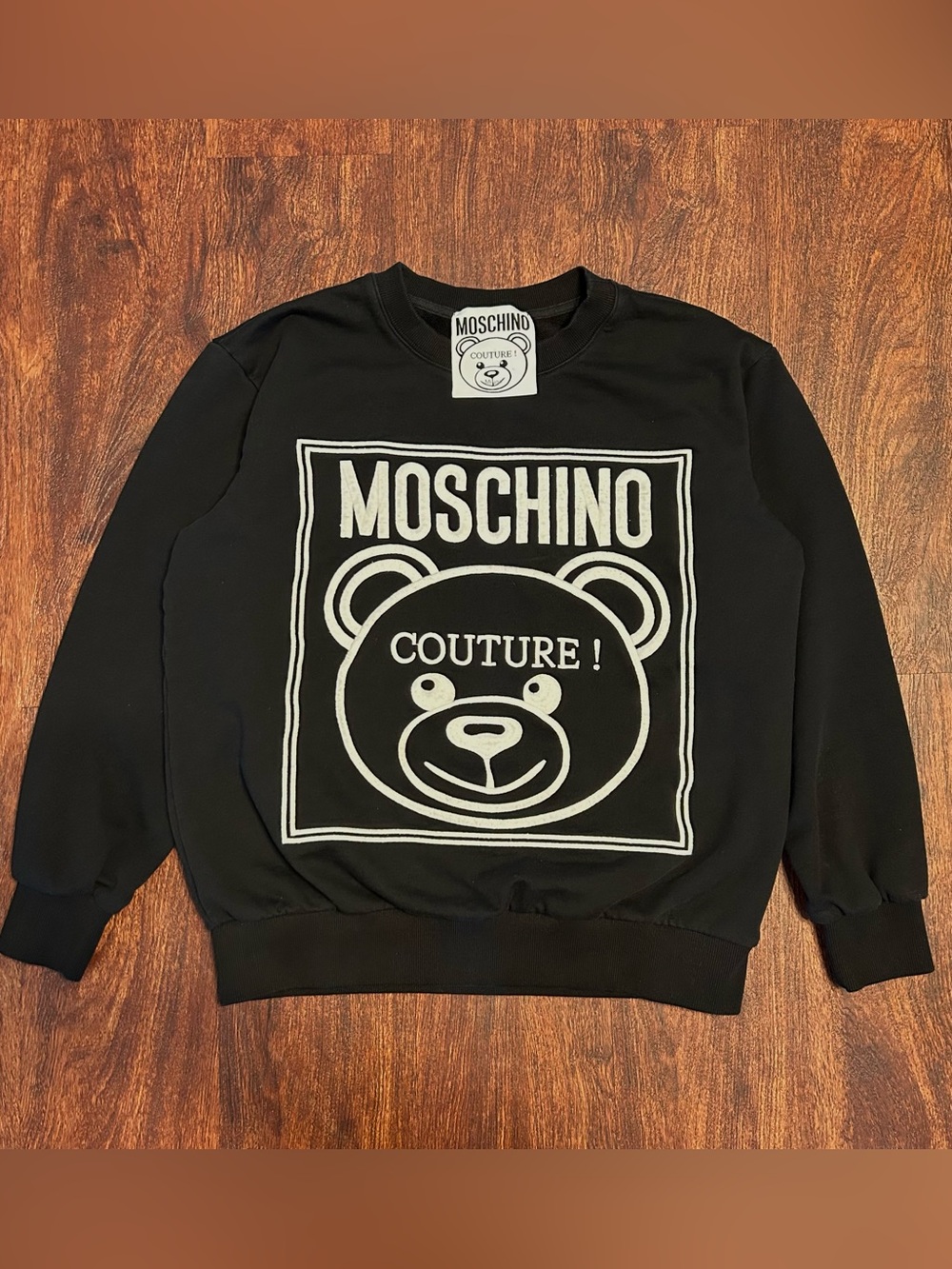 Moschino Black Sweatshirt with White Bear Logo